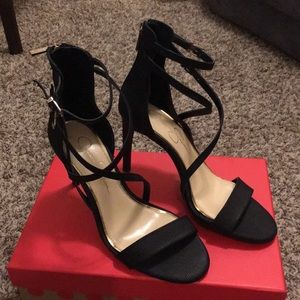 Jessica Simpson —black strap heels